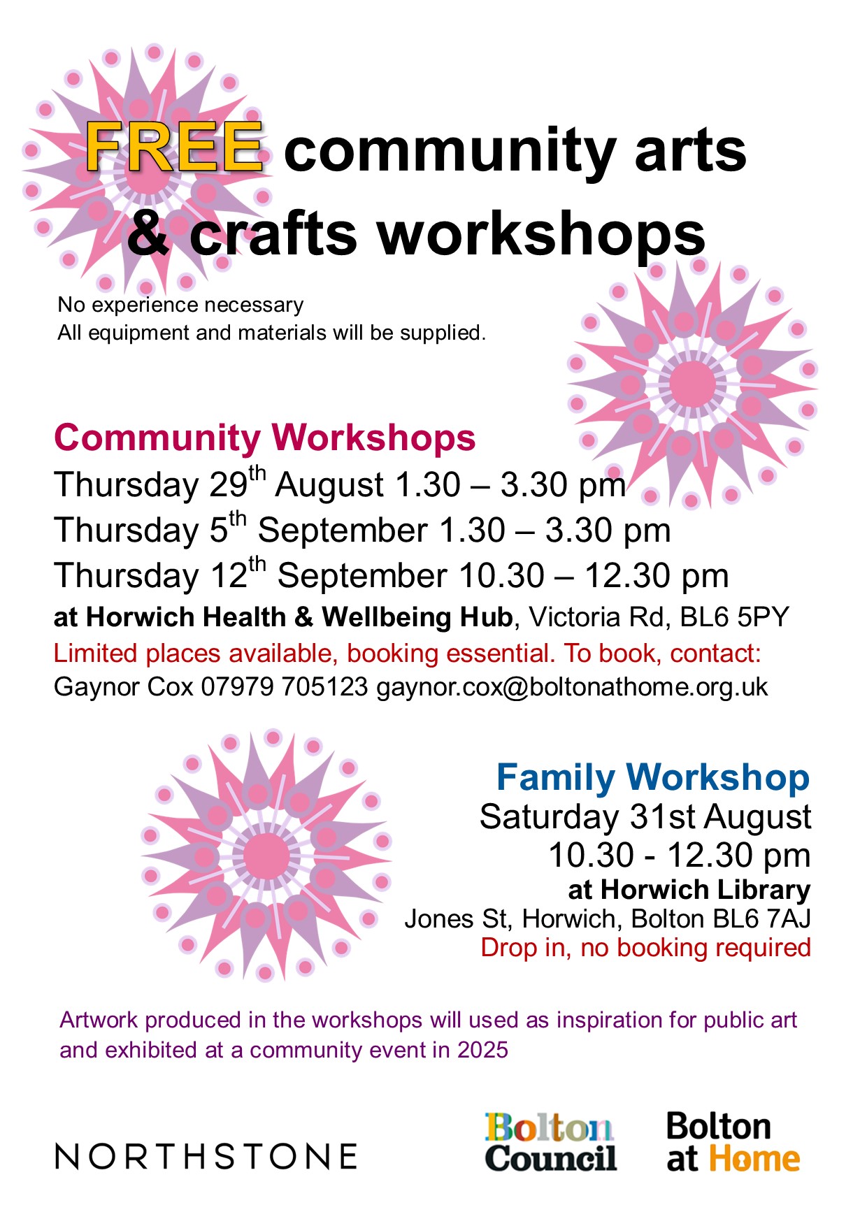 Free community arts and crafts workshop 